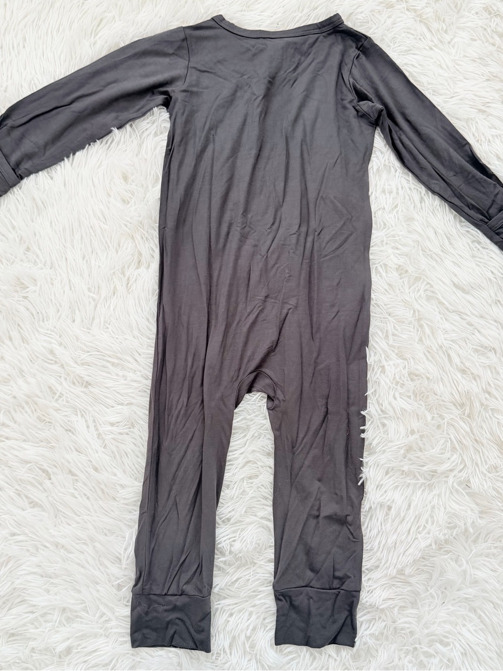 18-24M Bamboo Toddle Long-Sleeve Zipper Footie Pajamas - Charcoal - Picture 4 of 8